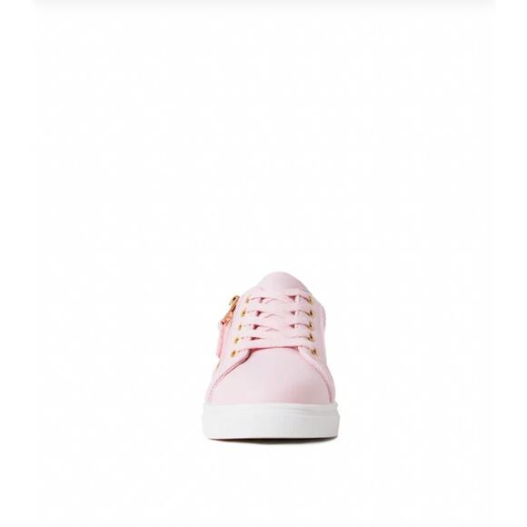 FabKids Rose Pink Side Zipper Sneakers - Girls Size 5 - Picture 3 of 5